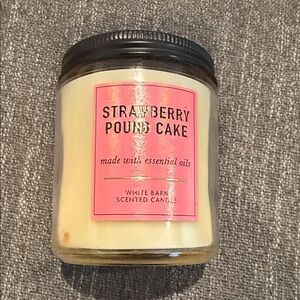 White Barn Strawberry Pound Cake Candle - Cream and Pink